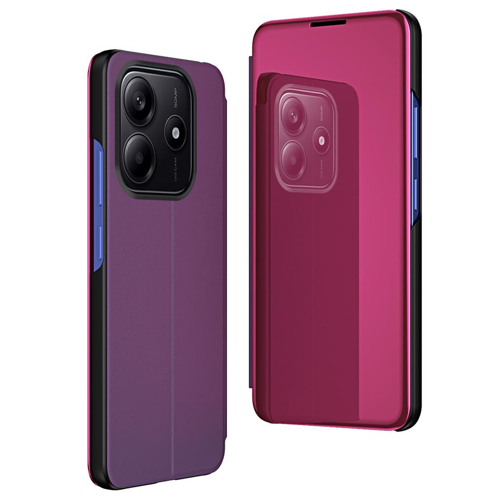 For Xiaomi Redmi Note 14 4G (164.84mm) Etui Visningsvindu Støtte Lær Flip Telefondeksel