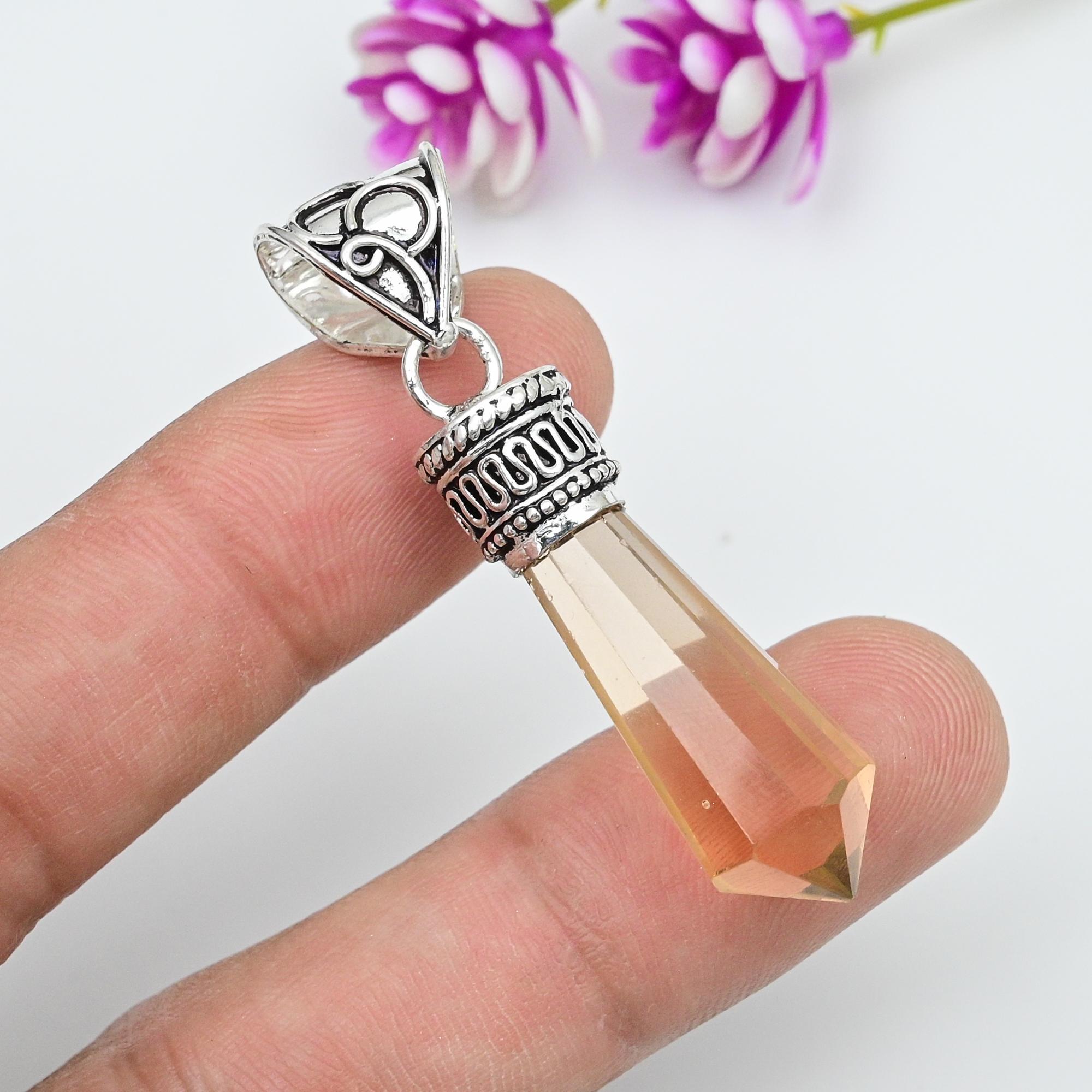 

Подвеска из морганита, драгоценный камень ручной работы, серебряный кулон 925 пробы, старинные ювелирные изделия, для подарка на помолвку 2.08 Inches