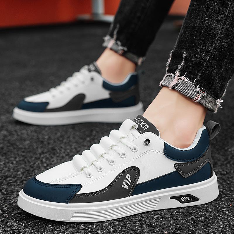 

Board shoes summer new leather surface campus style men s shoes trend versatile high sense Korean version of student shoes trendy shoes 44 білий