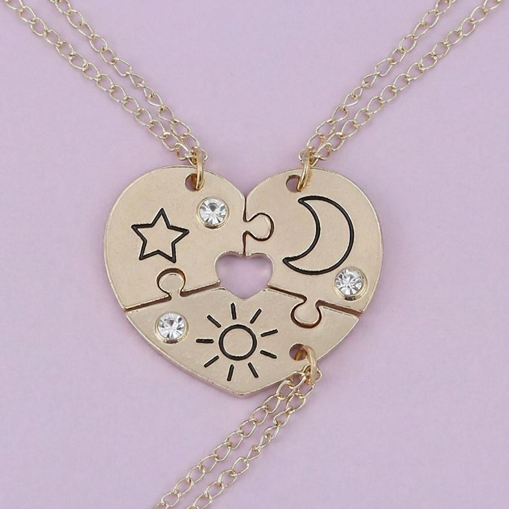 Couple's Best Friend Pendant Splicing Love Necklace Set