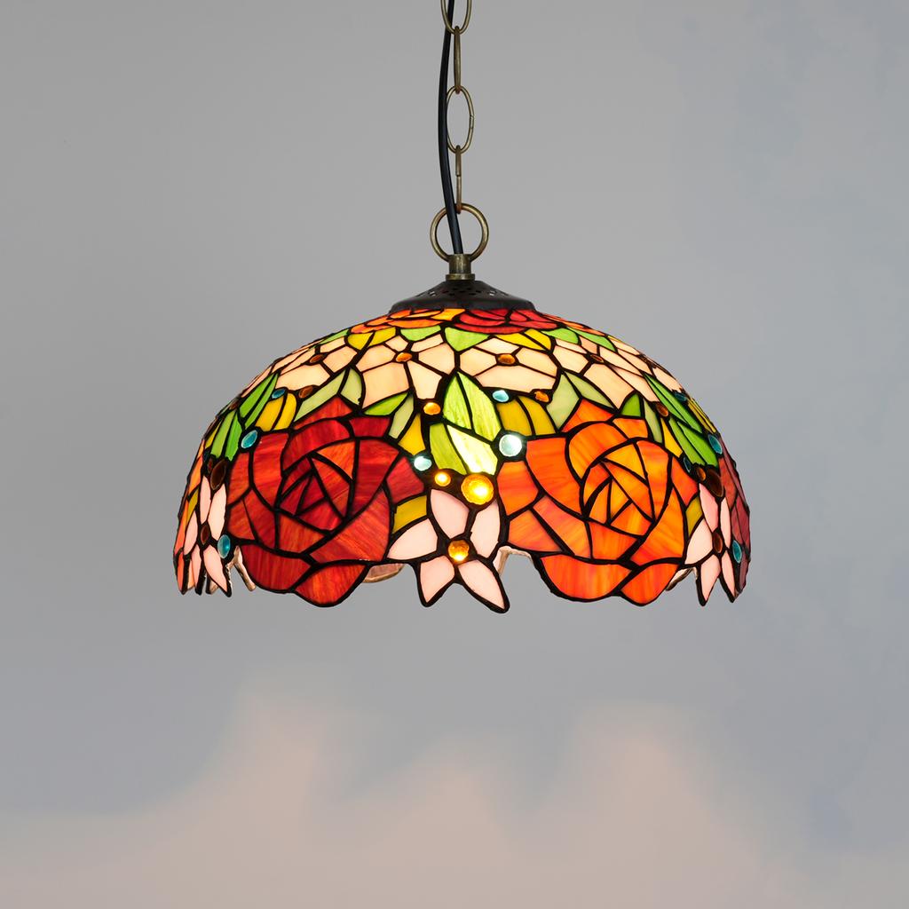 Nordic Rural Style Roses Tulip Chandelier Kitchen Dining Room Hallway Handmade Glass Chandelier Indoor Home Decor Lamp