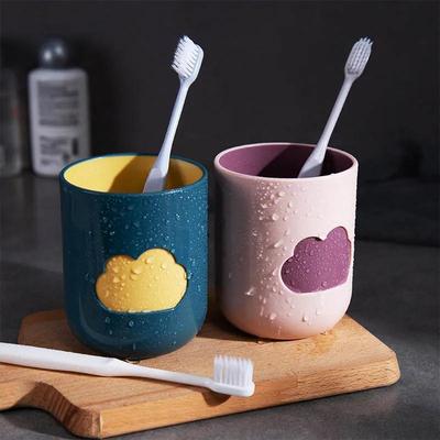 1 Adet Bulut Desenli Diş Fırçası Kabı Büyük Ağızlı Çiftler Bardakları Plastik Yıkama Dişi Kupa Banyo Malzemeleri