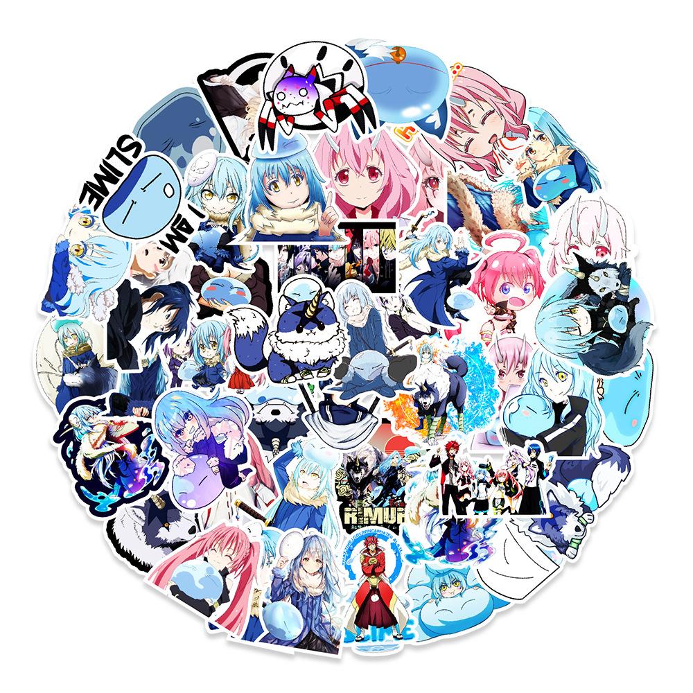50 Pictures of Anime Rebirth, Become A Slime Graffiti Sticker, Car Trunk Refrigerator Decoration Sticker