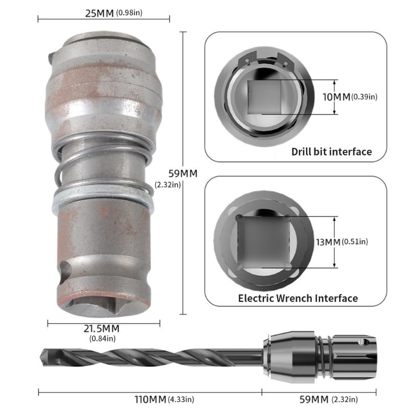 Cheie de Impact Electrică la Adaptor Convertor Ciocan Electric Transformă Cheia Electrică în Ciocan Pentru Acasă