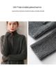 2025 A/W Women's Double-Layer Cashmere Stand Collar Cardigan Sweater with Zippers and Pockets