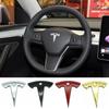 For Model 3 S X Y 5.5x5.5cm Metal Car Steering Wheel Cover Sticker Auto Interior Refitting Emblem Modification Accessories