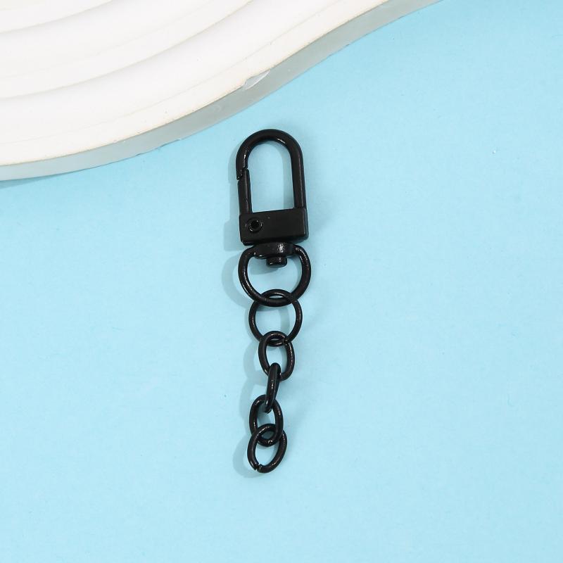 10Pcs Lobster Clasp Spring Buckle With Chains Colored Keychains For Diy Jewelry Making Key Ring Hooks Bags Buckle