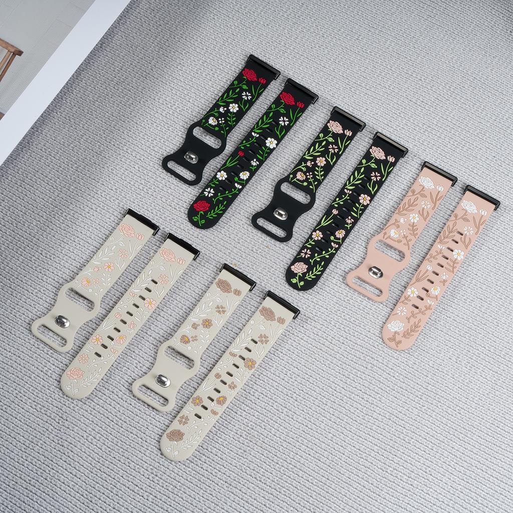 Pasek z grawerowanym wzorem kwiatowym do Huawei Watch Fit 4Pro 4 fit 3 Silikonowy Sportowy Smartwatch do Huawei Watch Fit 2 1 Bransoletka Pasek do zegarka