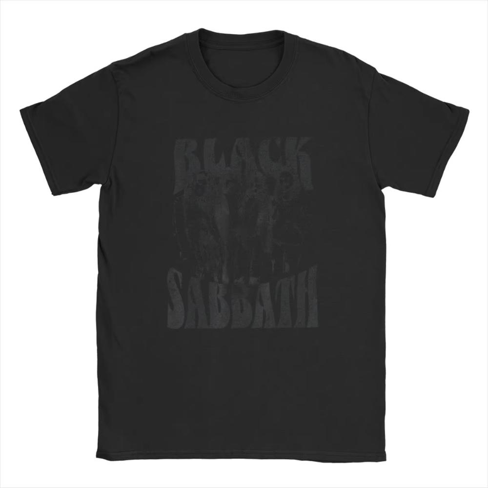 Official Black Group Photo TShirts Men Women British Rock Band Sabbathes Funny Cotton Crewneck Short Sleeve T Shirts Gift Merch