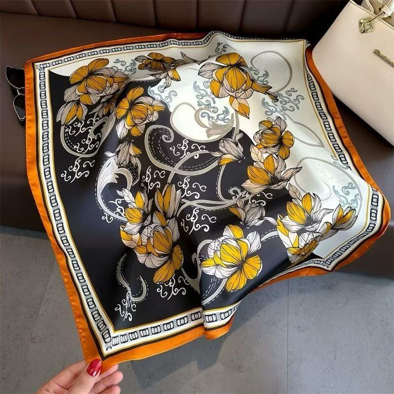 70 silk scarf square scarf high sense fashion versatile professional simulation silk small scarf versatile printed women's silk scarf