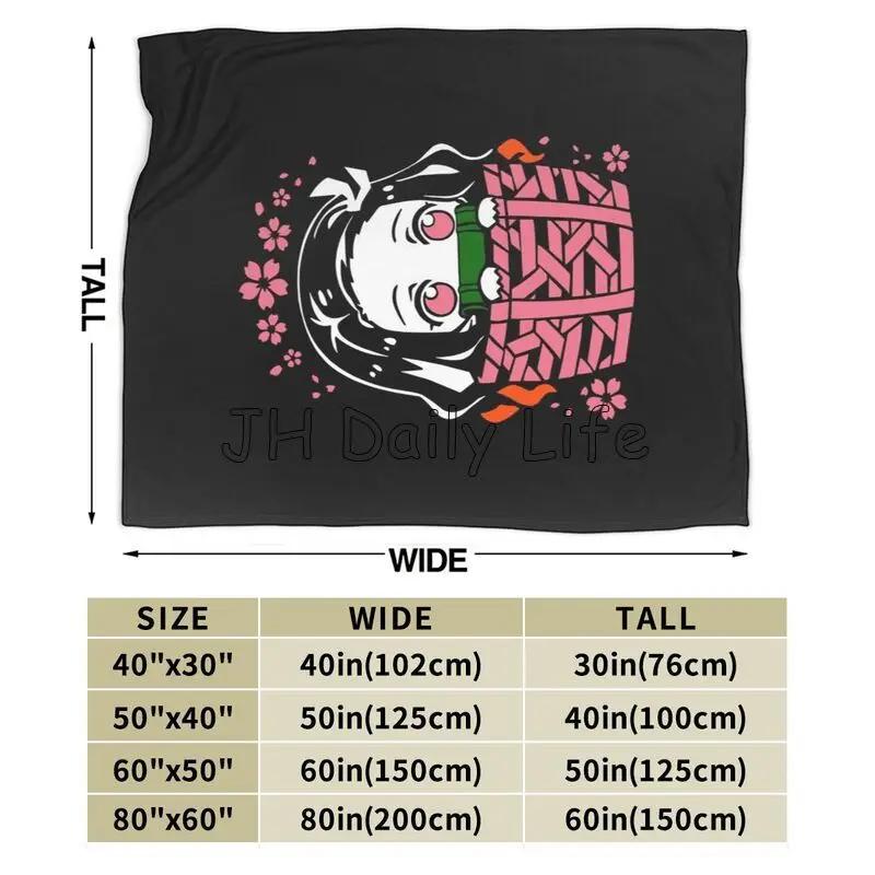 Anime Nezuko Flannel Fleece Blanket for Bed Sofa Couch Soft Warm Lightweight Cozy Plush Throw Blankets Home Living Room Decor