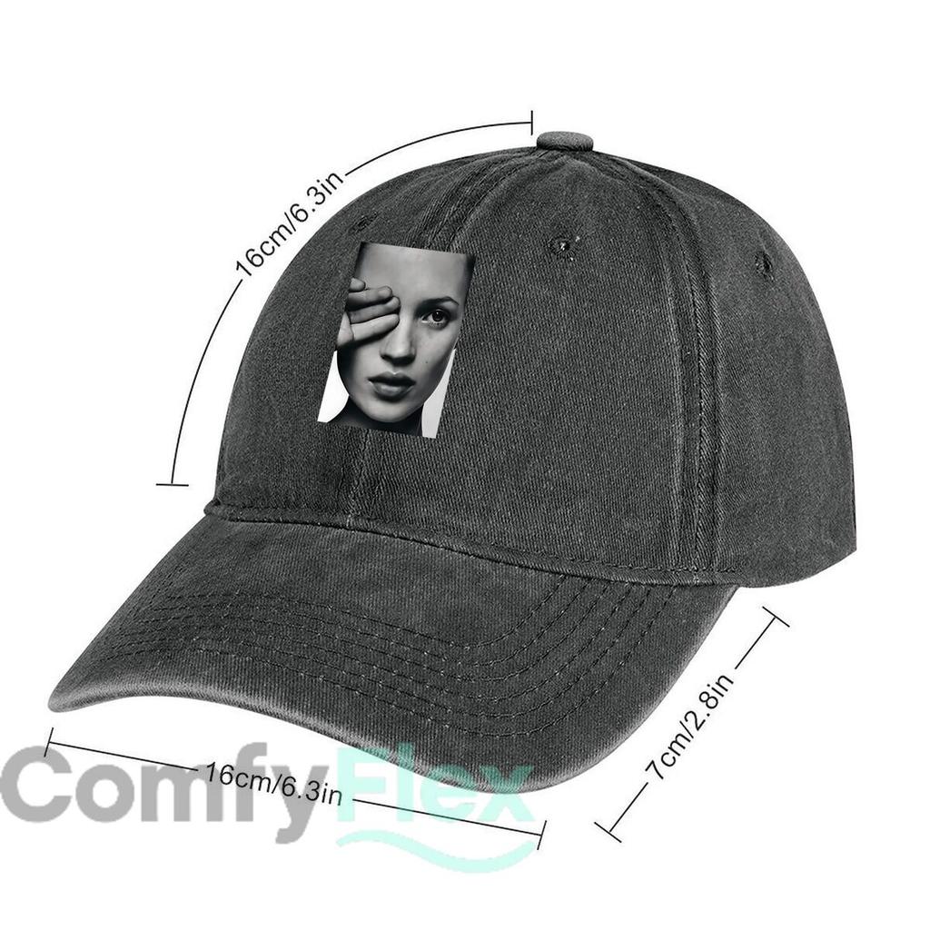 Mysterious Woman Portrait Fashion Washed Baseball Cap Hat Outdoor Activities