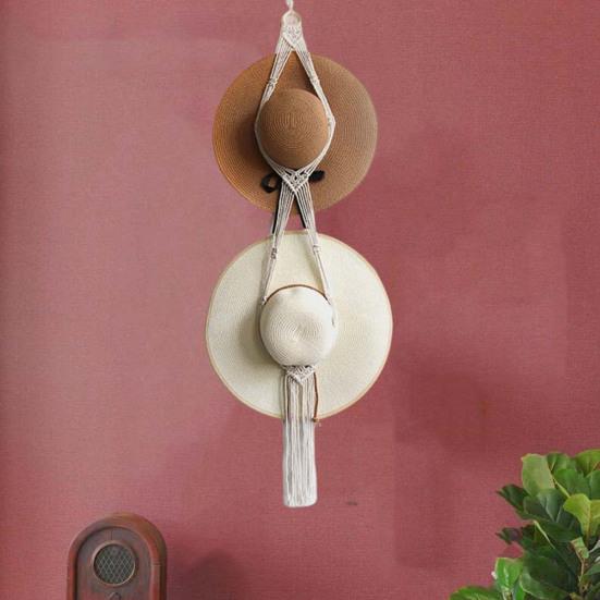 Hat Hanger Save Space Bohemian Style Hand Made Wall Hanging Decorative Storage Hat Multifunctional Wide Brim Hat Hat Wall Organizer Household Stuff