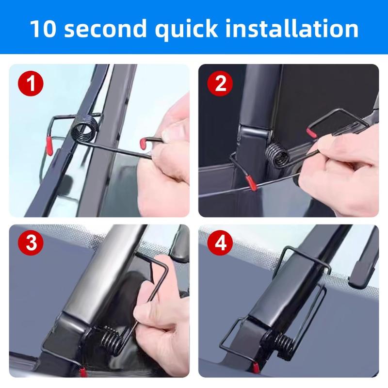 Universal Windshield Wiper Booster Spring Set Wiper Arm Pressure Clip Clear View Rain Helper Kit