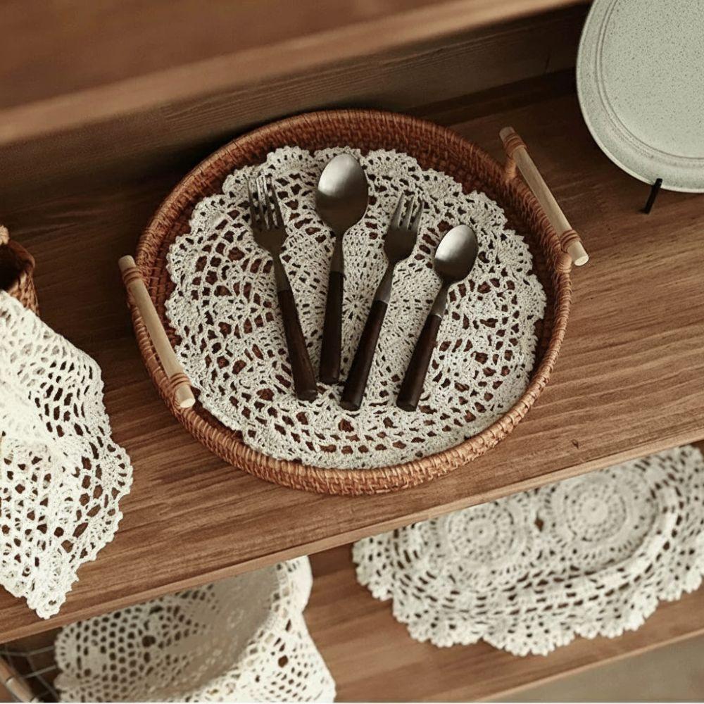 Round Oval Crochet Placemats Crochet Cotton Handmade Doilies New Table Mats