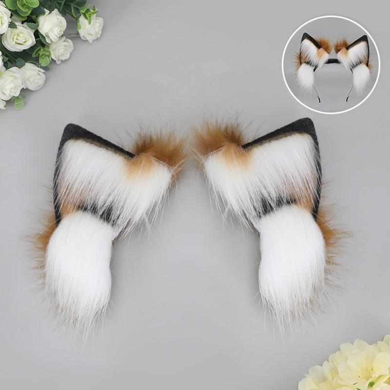 Rechargeable Plush Hair Accessories Comic Show Movable Simulation Fox Ear Headdress Removable Electric Ear Headband Animal Ear