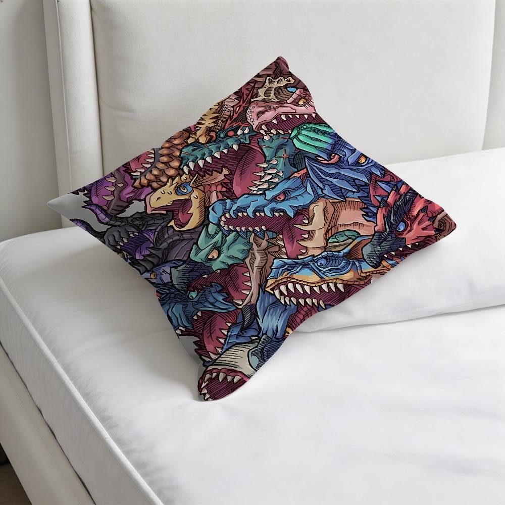 Funny MMonster HHunter Printed Pillowcase Soft Polyester Pillow Cover Home Bedding Decor Print Gift No Pillow Core