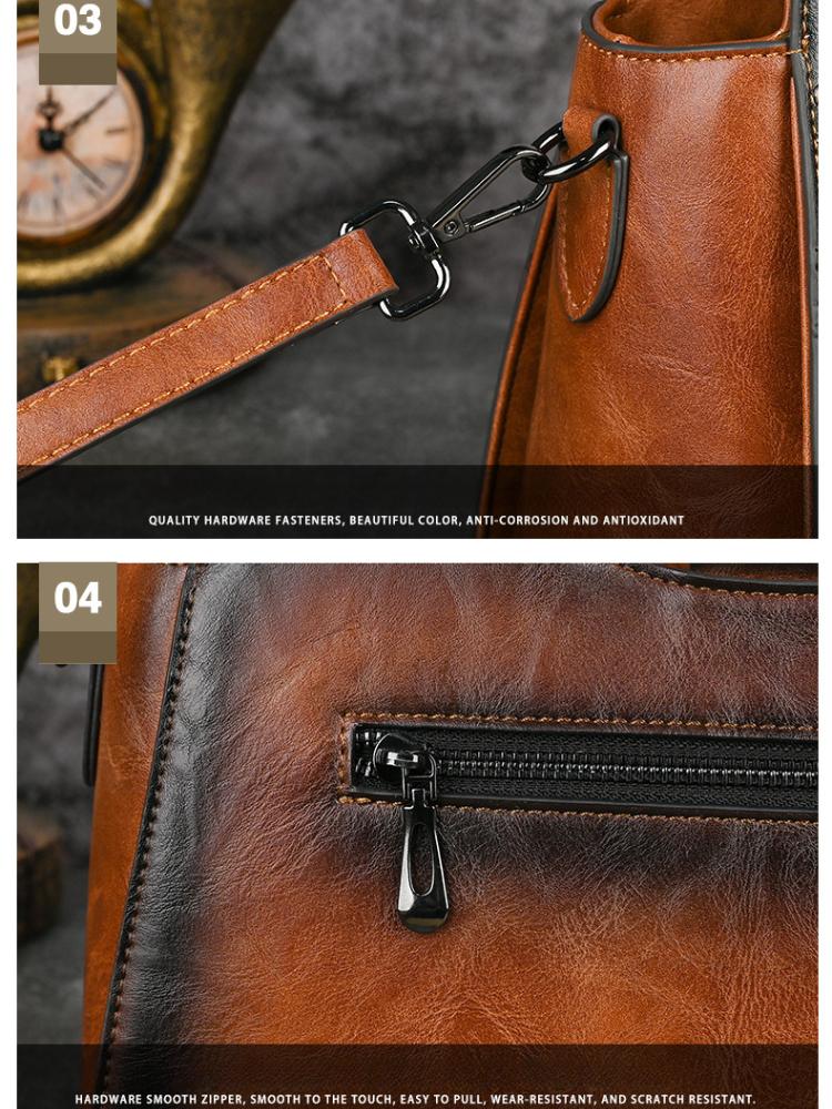 Johnature Luxuriöse Handtasche mit großem Fassungsvermögen, handgefertigt, geprägte Ledertasche für Damen, vielseitige Schulter- und Umhängetaschen