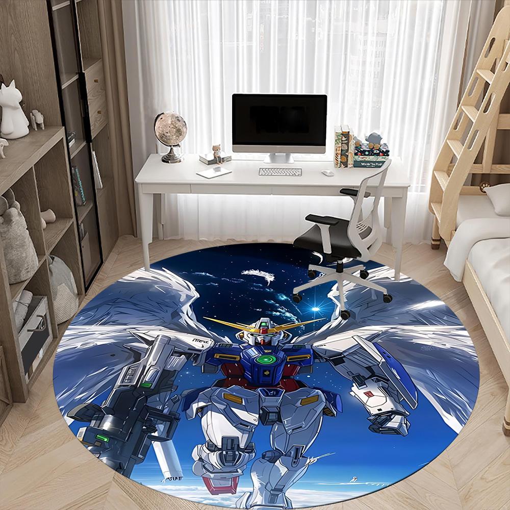 1PC Gundam Office Round Rug, Non-slip, Soft and Durable Office Rug for Interior Decoration, Perfect for Office Yy250915105