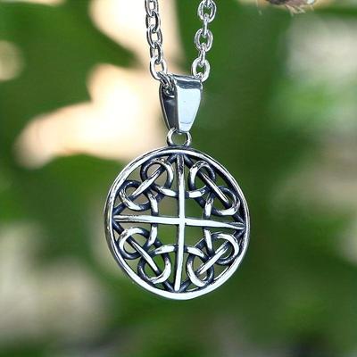 Colier cu pandantiv cu nod celtic viking de epocă, lanț pentru bărbați, amulete nordice Odin, bijuterii, cadou pentru cuplu