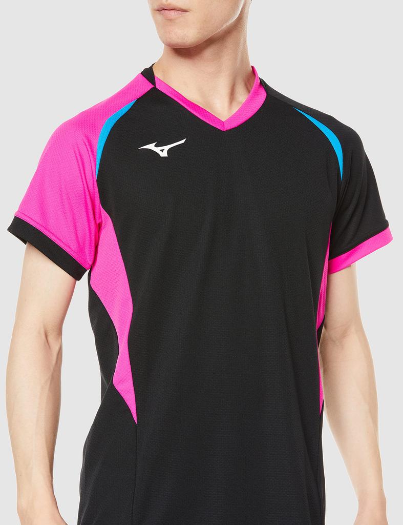 Volleyball Game Short Junior Black x Magenta x Diva Size M Shirt, Sleeve, Moisture-Wicking, Quick-Drying, Available, V2MA2112, Unisex, Blue,