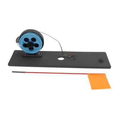 Canne à pêche sur glace à bascule portable Combo canne et moulinet pour pêche sur glace avec drapeau Base flottante pour l'hiver
