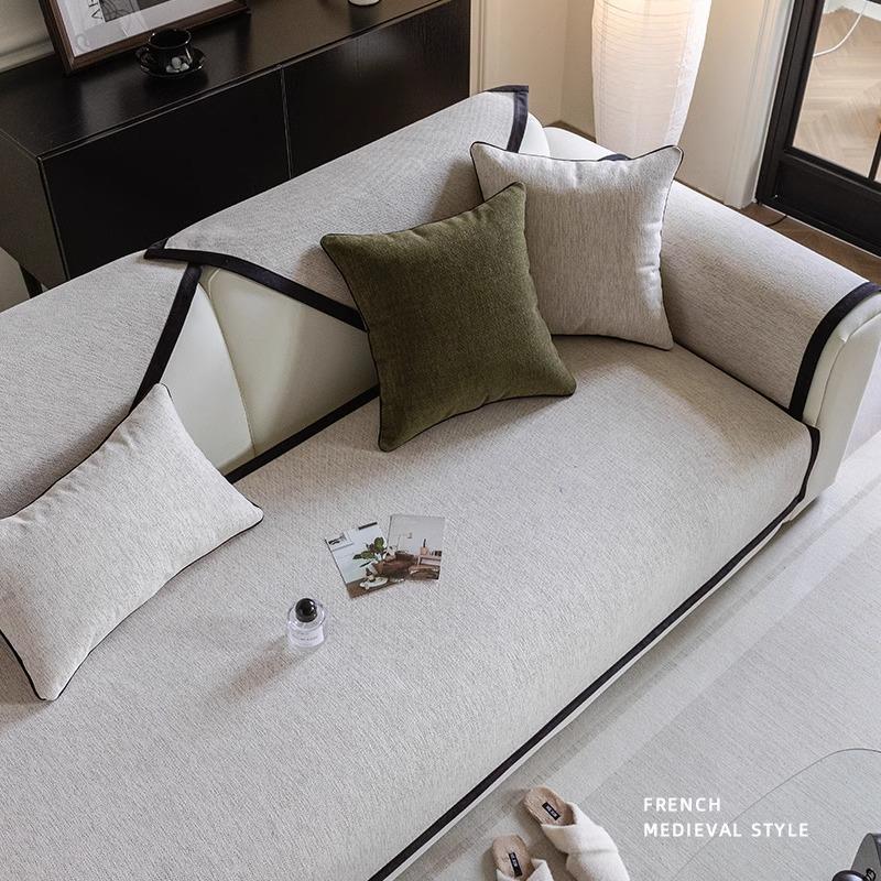 Sofa Cushion Non-Slip Universal In All Seasons French Antique Seat Cushion Retro Backrest Armrest Towel Sofa Cover Sofa Cover