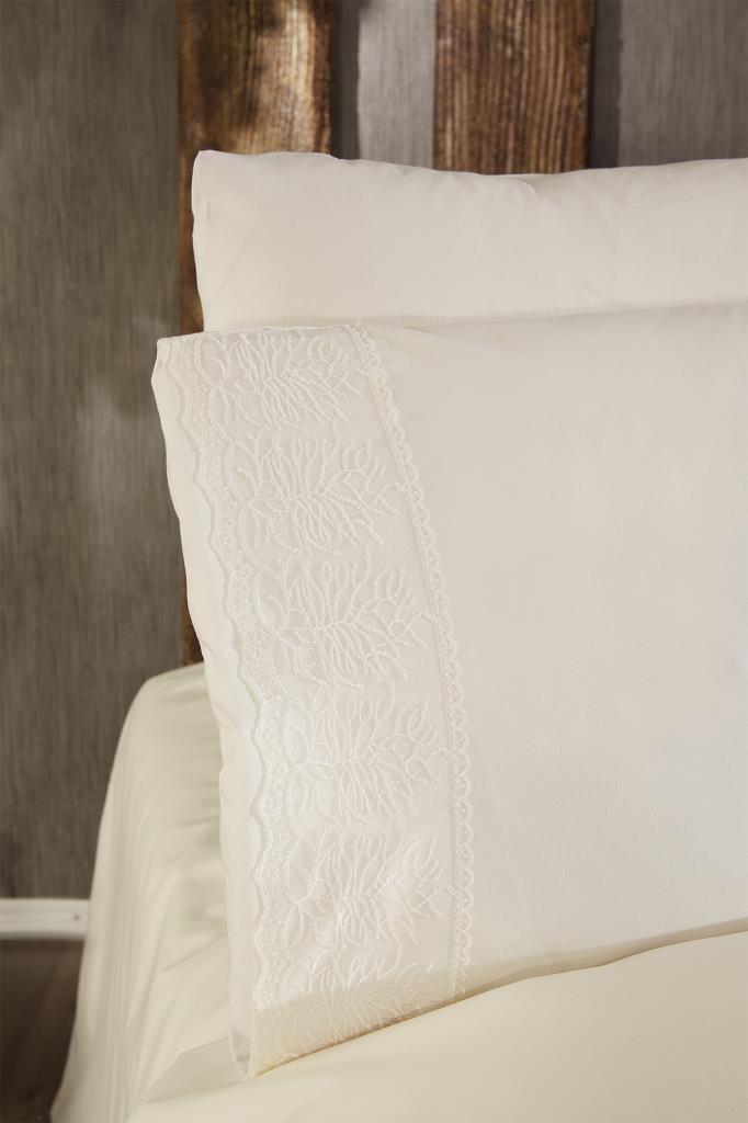 Secil Sada povlaků na přikrývku 6 kusů, povlak na přikrývku 200x220, prostěradlo 240x260 bavlněná látka, plná velikost, krémová dvojitá velikost