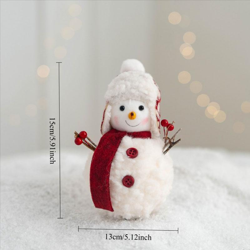 1pc Christmas Cute Ornaments Gift Favors Plush Cartoon Snowman Doll Knitted