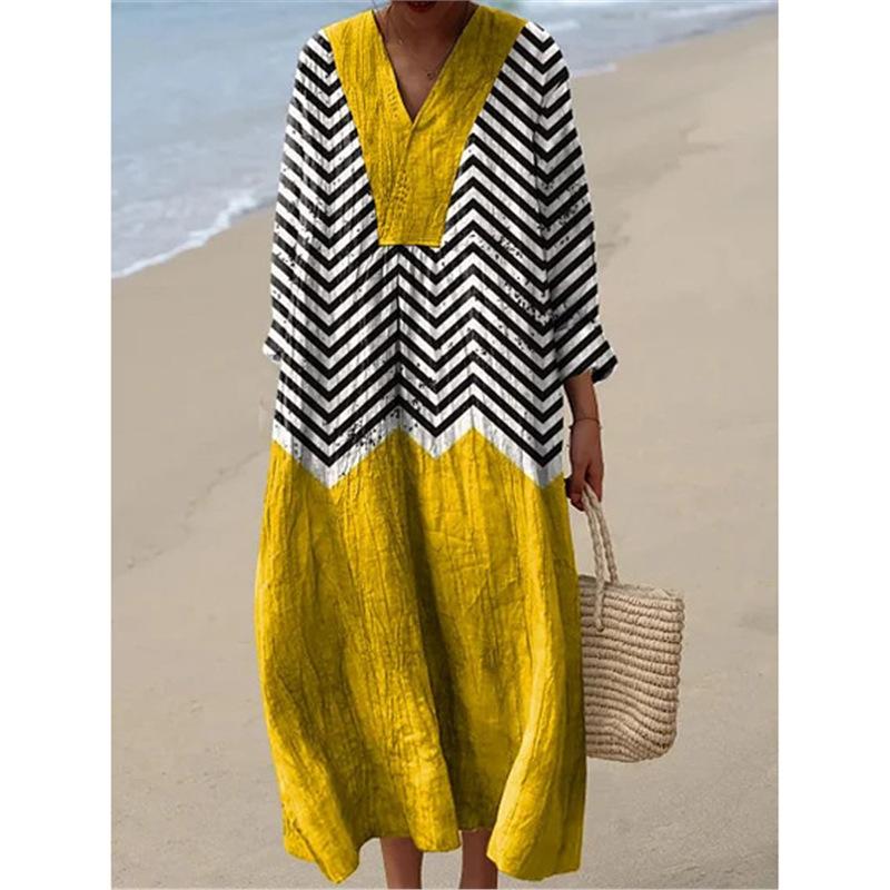 2026Y2 Long Sleeve Shirt Dress Women s Casual Floral 3D Printed Sleeve Long Dress S
