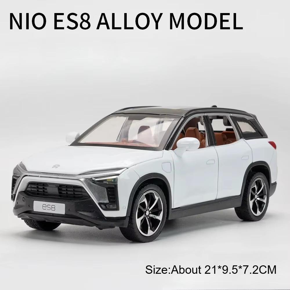 1:24 AITO M8 NIO ES8 New Energy Car Model Toy Wheel Steering Doors Opened Vehicles Models Music Light Toys Collectible Item