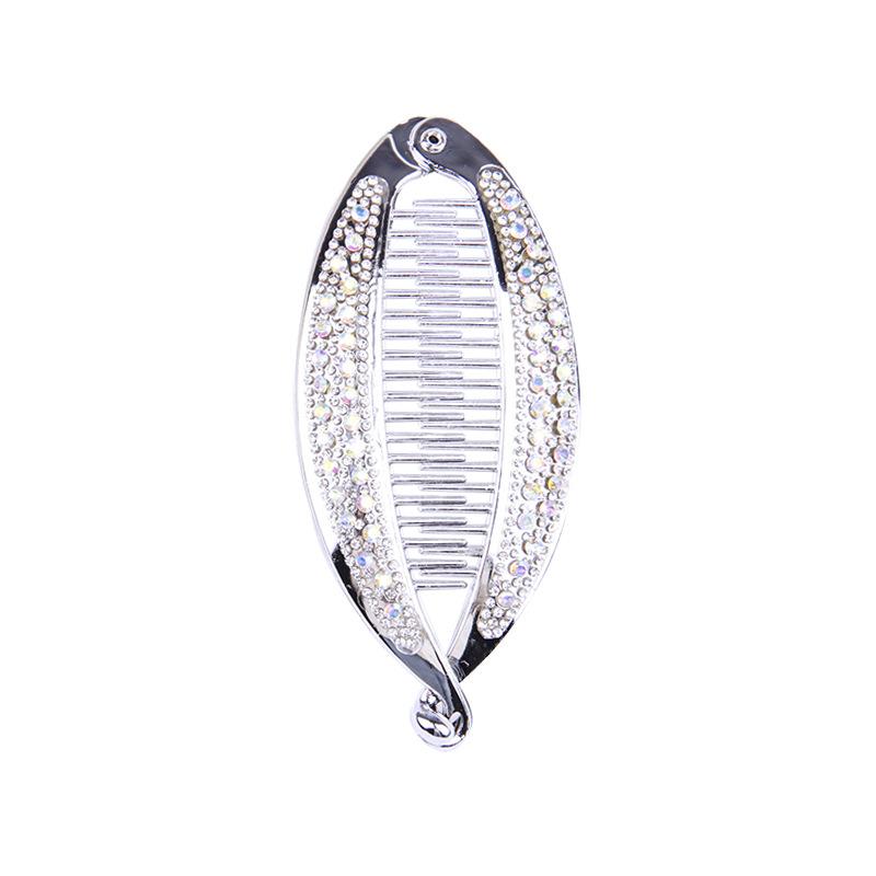 Rhinestone Fish Shape Banana Hair Clips Ponytail Holder for Women Girls Banana Clips Crabs Claws Hair Styling Accessories