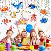 54 st Undervattensfestdekorationer Takhängande virvlar Havsfestdekorationer Havsdjur Fiskar Temafesttillbehör Babyshower Sjöjungfru