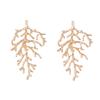 Personality trend cold wind temperament texture alloy coral stud earrings light luxury beach vacation wind women's earrings