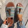 Bohemian Flat Sandals for Women - 2025 Summer New Fringe Design - Size 43 Beach Sandals