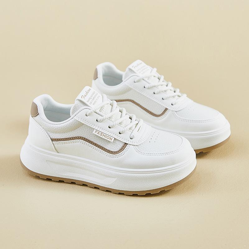 Pantofi albi de primăvară Stil nou de pantofi sport cu talpă groasă și talpă înaltă pentru elevi Pantofi casual