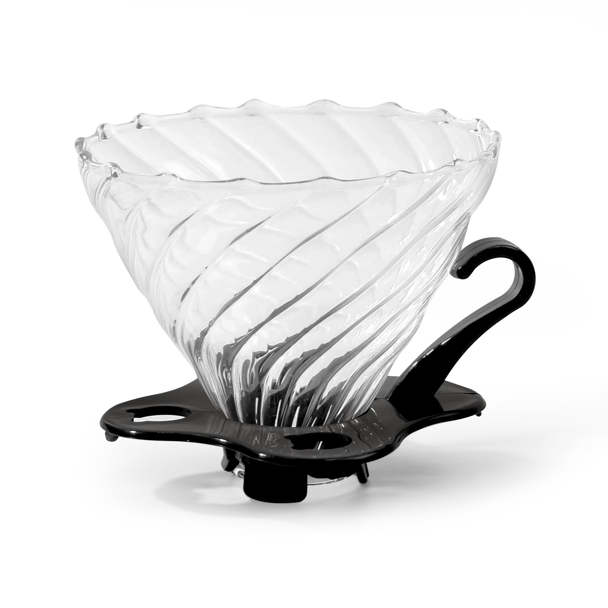 

FGIUKC V60 Coffee Dripper 02, Heat-Resistant Glass Cone, 1-4 Cups, Removable, Ideal for Camping, Outdoor Activities, Cafes, and Coffee Shops