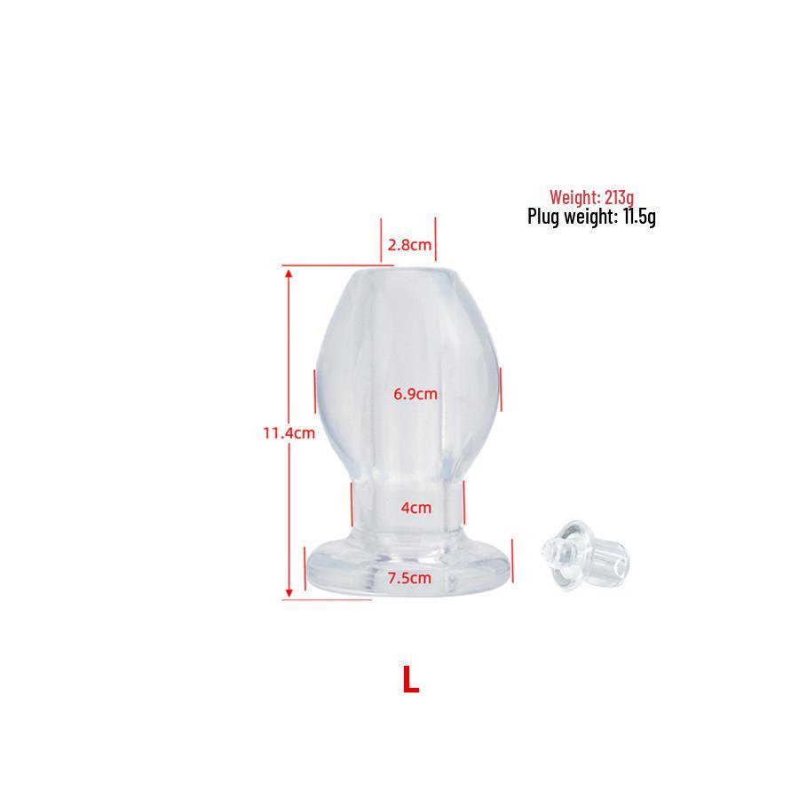Crystal Hollow Anal Dilator Plug with Leak-Proof Strap - Occlusive Rear Anal Toy