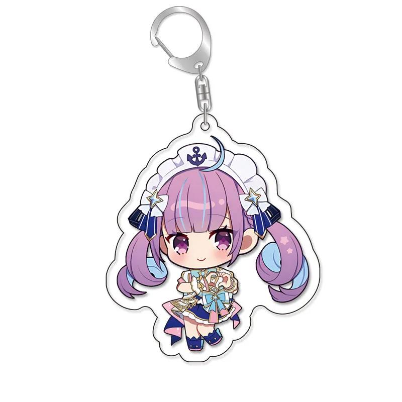Lovelive Vtuber Nakiri Ayame Shirakami Fubuki Minato Aqua Gawr Gura Cute Cartoon Keychain Kawaii Keyring Bag Parts & Trendy Gift
