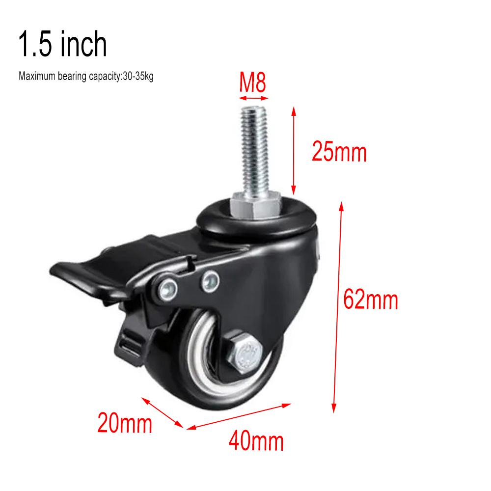 

Тяжелые ролики резиновые колеса ролики для мебели колеса ролики 360° ролики промышленные с тормозом 1.5/2 дюйма