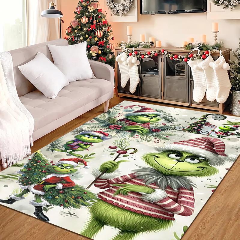 1 szt. Dywanik Grinch - Dekoracja domu Dywan do salonu sypialni Podłoga Dywanik pod krzesło komputerowe