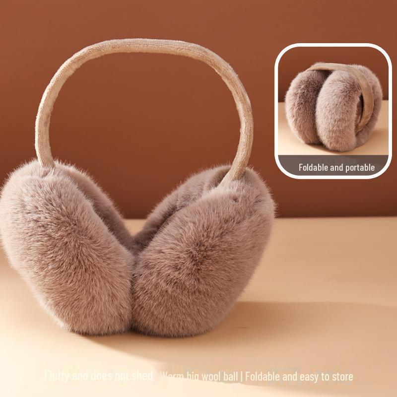 Women's Winter White Plush Windproof Earmuffs with Extra Warmth and Cold Protection.