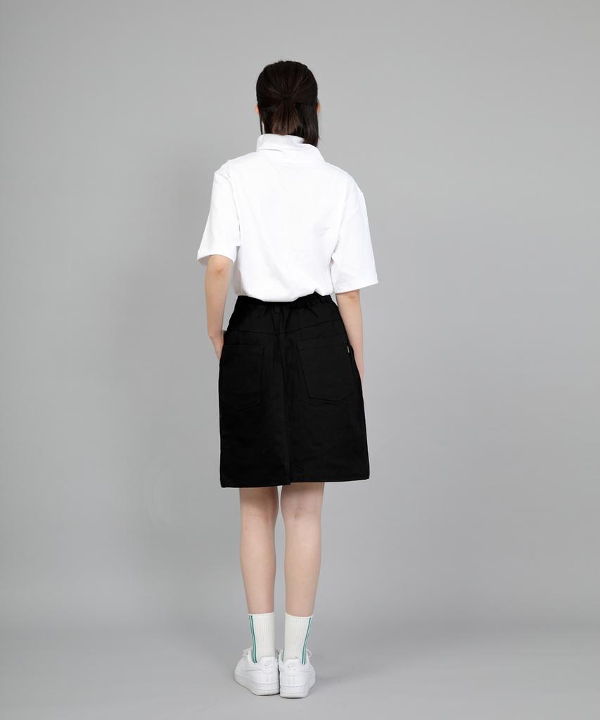 Seinteukeulu Wide Dome Half-Band Midi Skirt Wdm-1305 Black