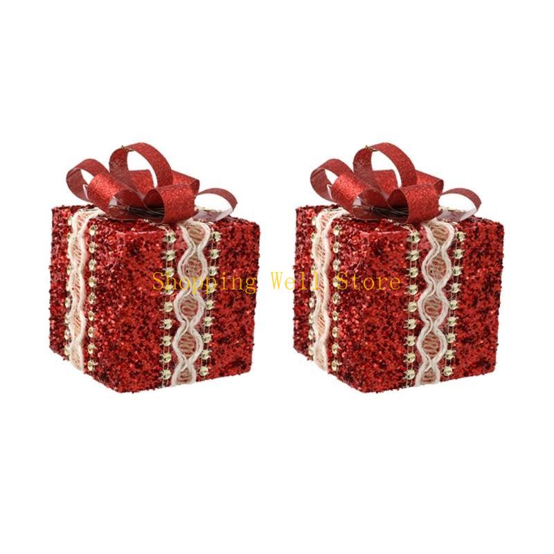

KX4B Christmas Tree Decorations Mini Box Ornaments Festive Decorative Boxes