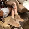 Snow Boots Cotton Shoes, Winter Velvet Thickened Thick-soled Non-slip Snow Women's Boots Flat Short Boots