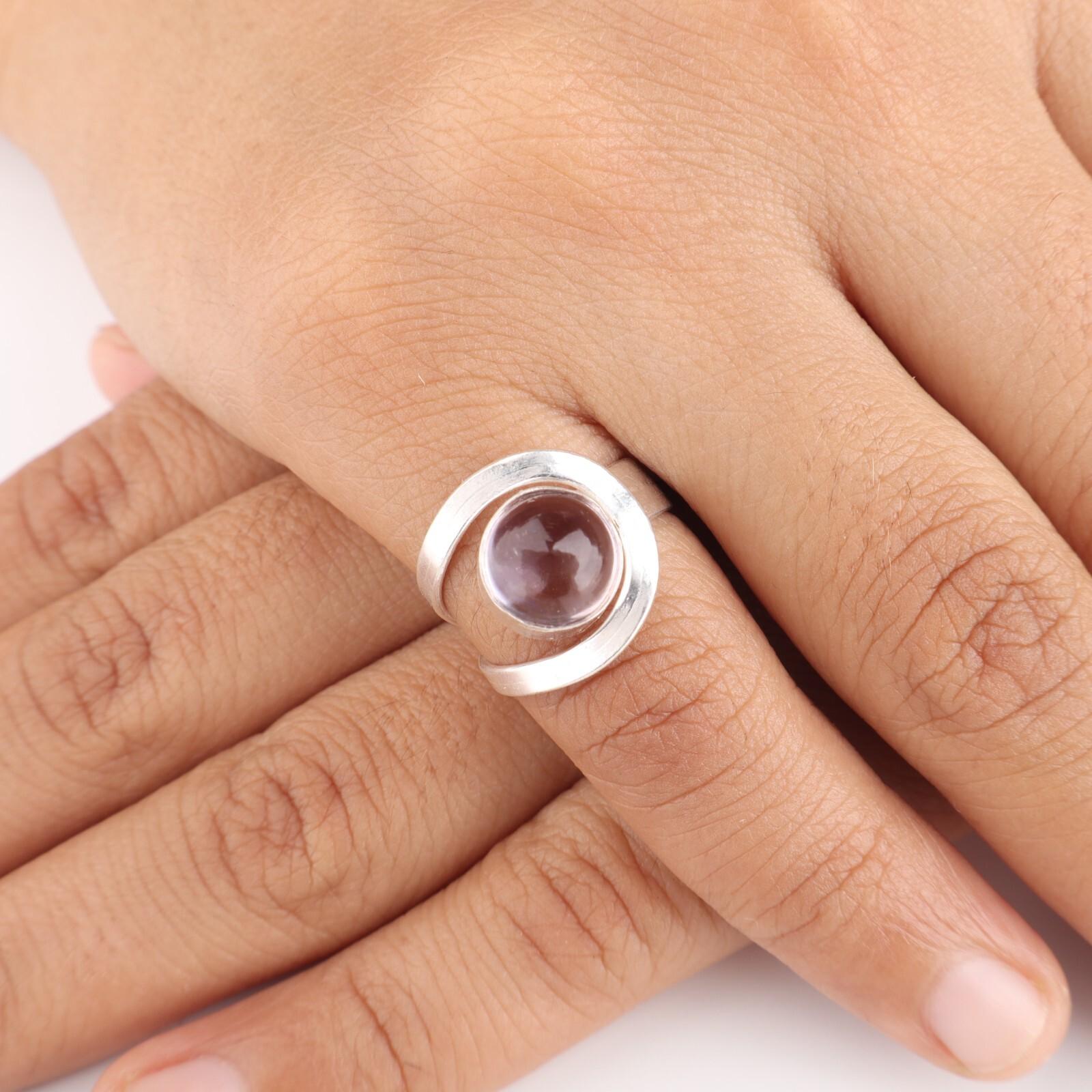 

Натуральный аметрин, драгоценный камень, серебро 925 пробы, ювелирное изделие ручной работы, кольцо с круглым камнем RR-68-28 7