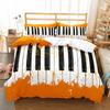 Piano Pattern Duvet Cover Microfiber Classic Music Themed Bedding Set Musical Pattern Geometric Stripe King Quilt Cover