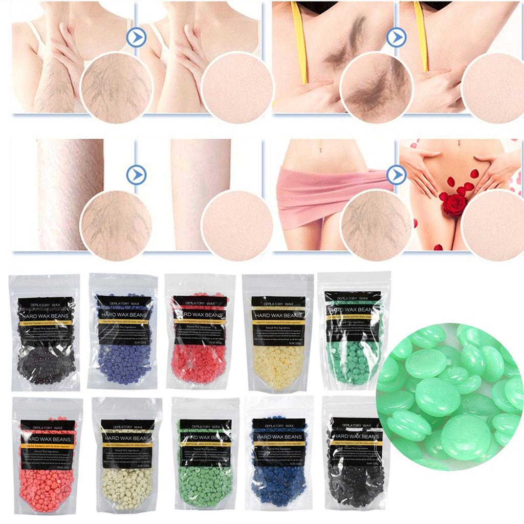 10Types 100g/Bag No Strip Depilatory Arm Leg Hair Removal Hard Wax Waxing Beans