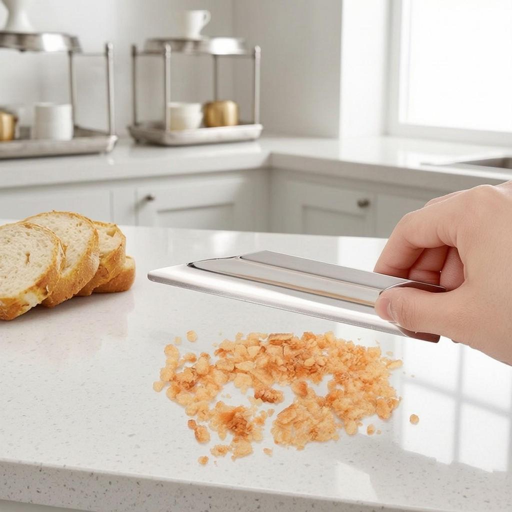 2 Pieces 304 Stainless Steel Bread Crumb Long-Lasting for Dining Tables