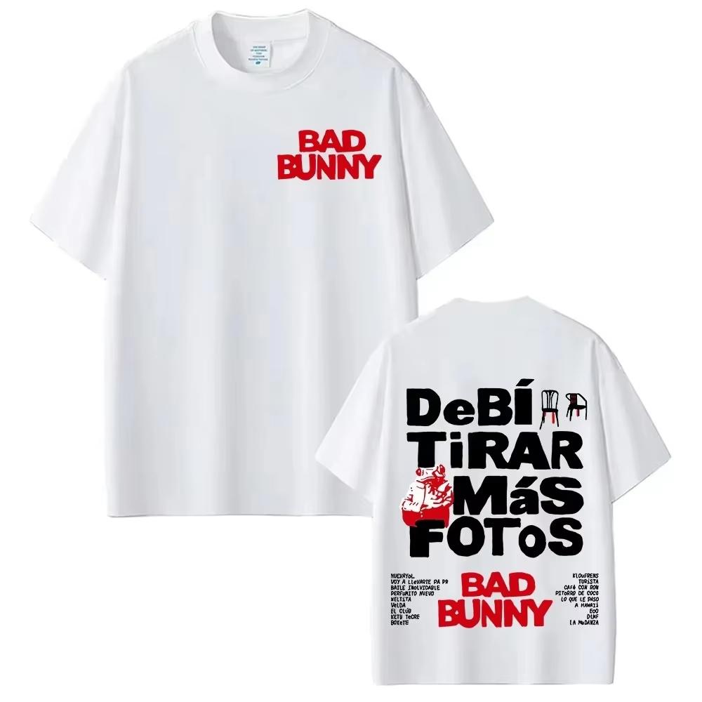 Bad Bunny Tour 2026 Debi Tirar Mas Fotos DTMF Merch TShirts Unisex Fashion Pop Music Fans Gift Short Sleeve Tops Y2K Streetwear